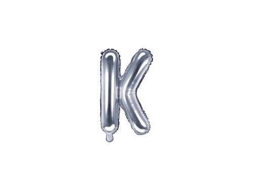 Letter "K" Silver Foil Balloon - 35 cm - 1 pc