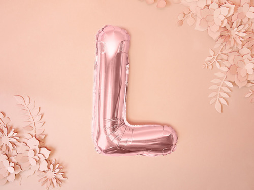 Letter "L" Rose Gold Foil Balloon - 35 cm - 1 pc