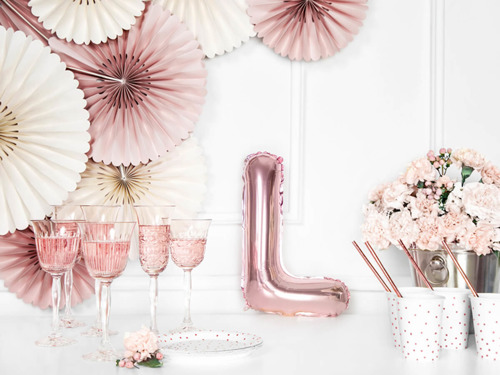 Letter "L" Rose Gold Foil Balloon - 35 cm - 1 pc