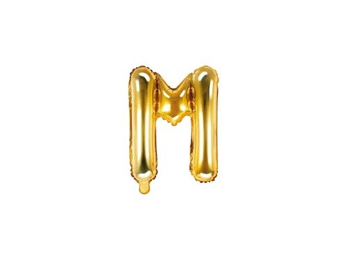 Letter "M" Gold Foil Balloon - 35 cm - 1 pc