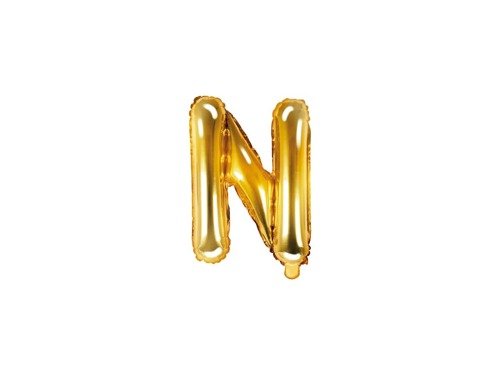 Letter "N" Gold Foil Balloon - 35 cm - 1 pc