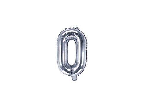 Letter "O" Silver Foil Balloon - 35 cm - 1 pc