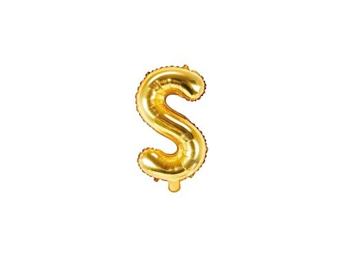 Letter "S" Gold Foil Balloon - 35 cm - 1 pc