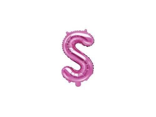 Letter "S" Pink Foil Balloon - 35 cm - 1 pc