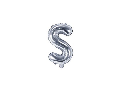 Letter "S" Silver Foil Balloon - 35 cm - 1 pc