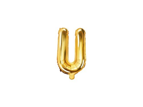 Letter "U" Gold Foil Balloon - 35 cm - 1 pc