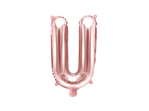 Letter "U" Rose Gold Foil Balloon - 35 cm - 1 pc