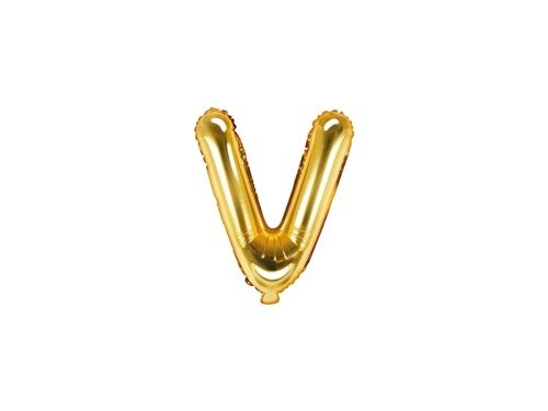 Letter "V" Gold Foil Balloon - 35 cm - 1 pc