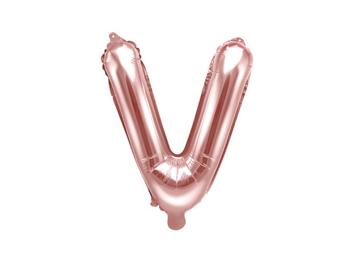 Letter "V" Rose Gold Foil Balloon - 35 cm - 1 pc