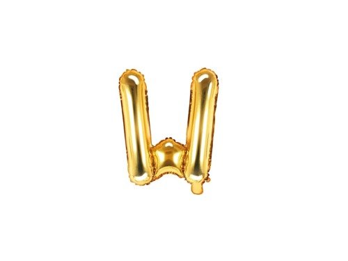 Letter "W" Gold Foil Balloon - 35 cm - 1 pc