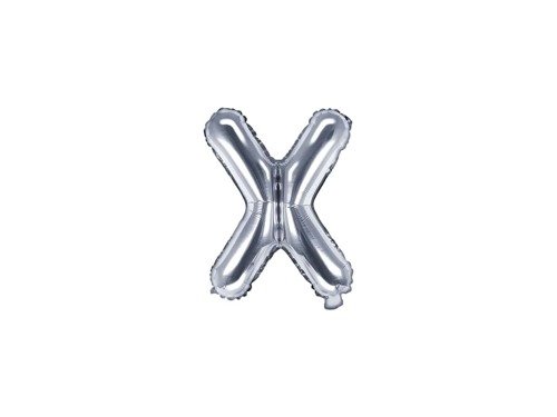 Letter "X" Silver Foil Balloon - 35 cm - 1 pc