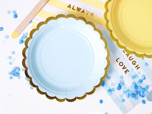 Lunch plates light sky-blue - 18 cm - 6 pcs