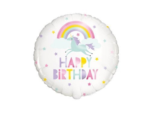 Magical Birthday Unicorn Foil Balloon - 46 cm - 1 pc