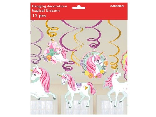 Magical Unicorn Deco Swirls - 45-60 cm - 12 pcs