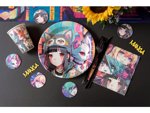 Manga plate - 22,5 cm - 10 pcs