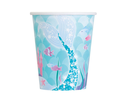 Mermaid Paper Cups - 266 ml - 8 pcs