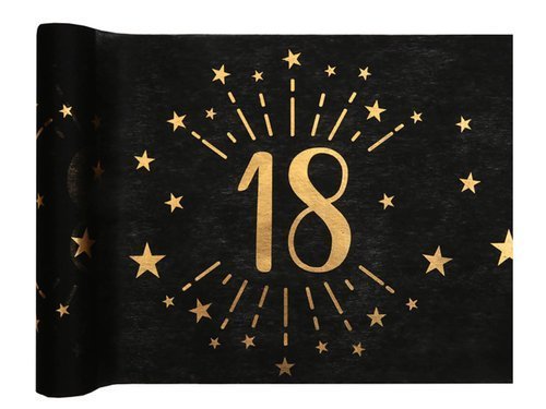 Metallic 18th birthday table runner - 30 x 500 cm - 1 pc