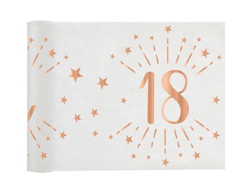 Metallic 18th birthday table runner rose gold - 30 x 500 cm - 1 pc