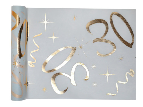 Metallic 30th birthday table runner