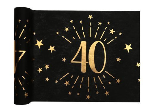 Metallic 40th birthday table runner - 30 x 500 cm - 1 pc