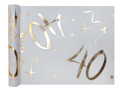 Metallic 40th birthday table runner