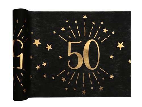 Metallic 50th birthday table runner - 30 x 500 cm - 1 pc