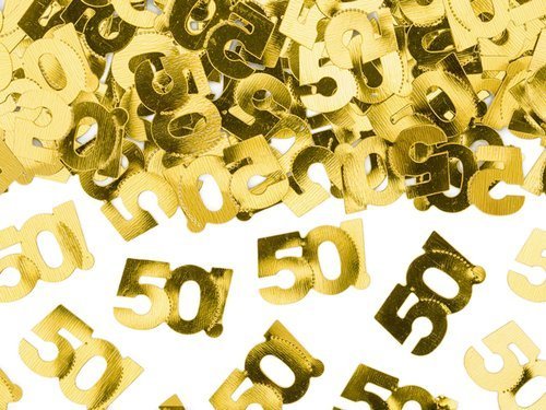 Metallic confetti "50", 15g, 1 packet