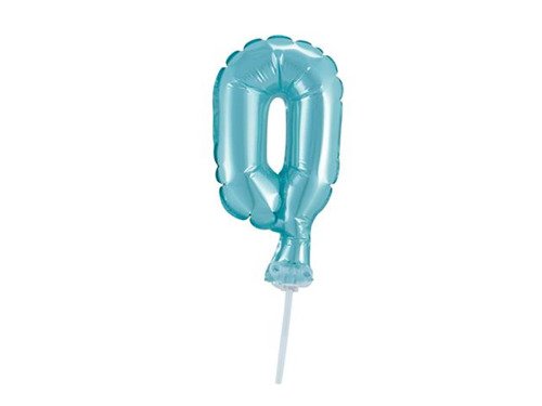 Mini Shape Number 0 Sky Blue Foil Balloon - 13 cm - 1 pc