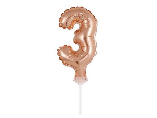 Mini Shape Number 3 Rose Pink Foil Balloon - 13 cm - 1 pc