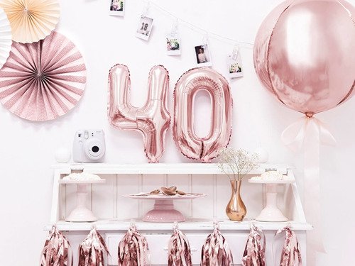 Mini Shape Number 4 Rose Gold Foil Balloon - 35 cm - 1 pc