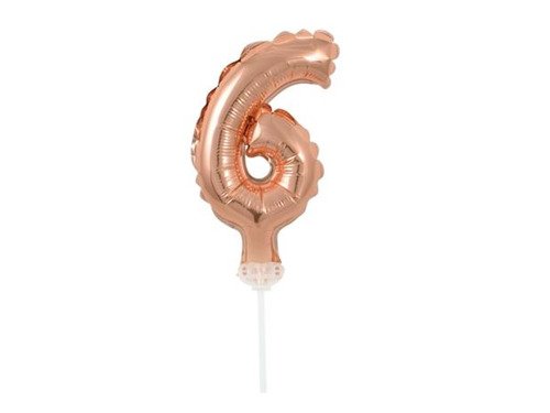 Mini Shape Number 6 Rose Pink Foil Balloon - 13 cm - 1 pc