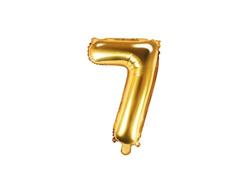 Mini Shape Number 7 Gold Foil Balloon - 35 cm - 1 pc