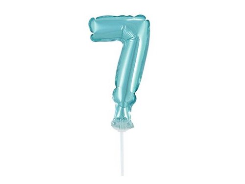 Mini Shape Number 7 Sky Blue Foil Balloon - 13 cm - 1 pc