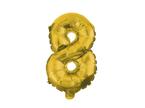 Mini Shape Number 8 Gold Foil Balloon - cm - 1 pc