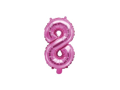 Mini Shape Number 8 Pink Foil Balloon - 35 cm - 1 pc