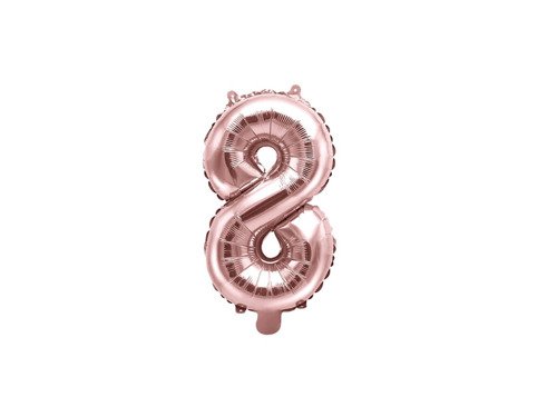 Mini Shape Number 8 Rose Gold Foil Balloon - 35 cm - 1 pc