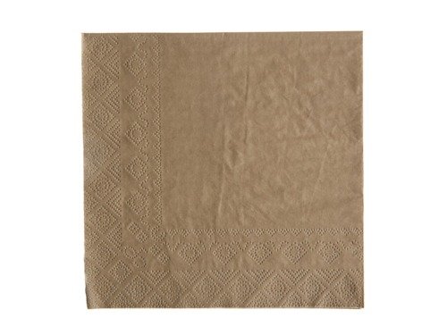 Napkins 3 layers 33 cm, brown, 20 pcs