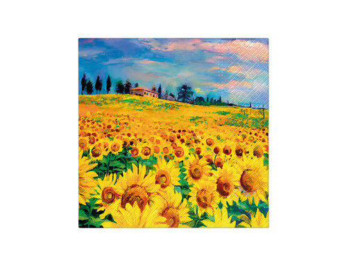 Napkins Painted sunflowers - 33 cm - 20 pcs