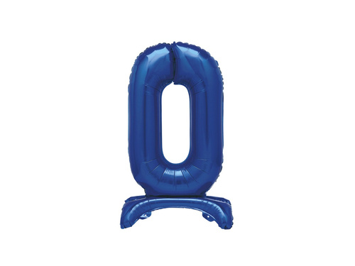 Number 0 Blue Standing Foil Balloon - 76 cm - 1 pc