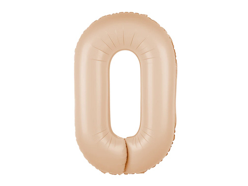 Number 0 Carmel Foil Balloon - 100 cm - 1 pc