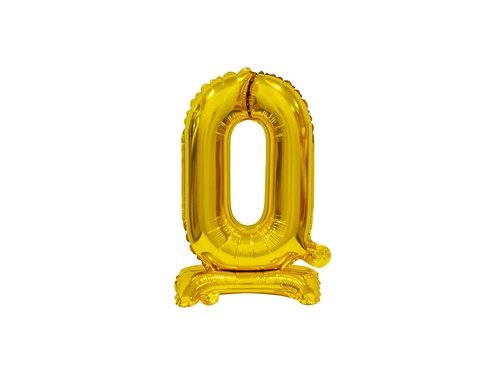 Number 0 Gold Standing Foil Balloon - 38 cm - 1 pc