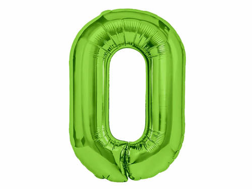 Number 0 Green Foil Balloon - 100 cm - 1 pc