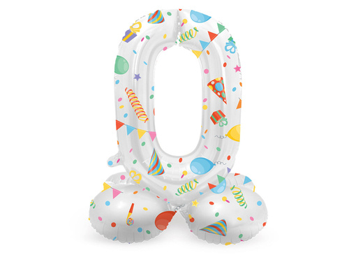 Number 0 Joyful Party Standing Foil Balloon - 72 cm - 1 pc