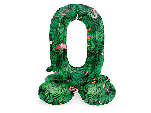 Number 0 Jungle Vibe Standing Foil Balloon - 72 cm - 1 pc