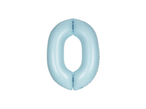 Number 0 Powder Blue Foil Balloon - 86 cm - 1 pc