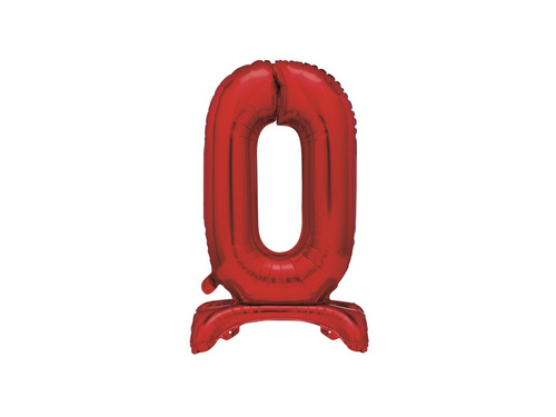 Number 0 Red Standing Foil Balloon - 76 cm - 1 pc