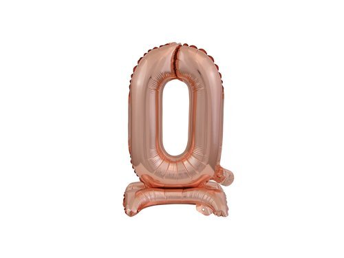 Number 0 Rose Gold Standing Foil Balloon - 38 cm - 1 pc