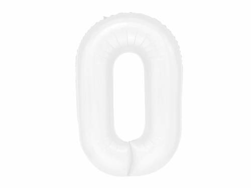 Number 0 White Foil Balloon - 100 cm - 1 pc