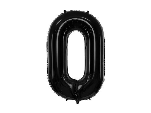 Number 0 black SuperShape Foil Balloon - 86 cm - 1 pc