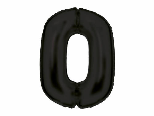 Number 0 black SuperShape Foil Balloon - 86 cm - 1 pc